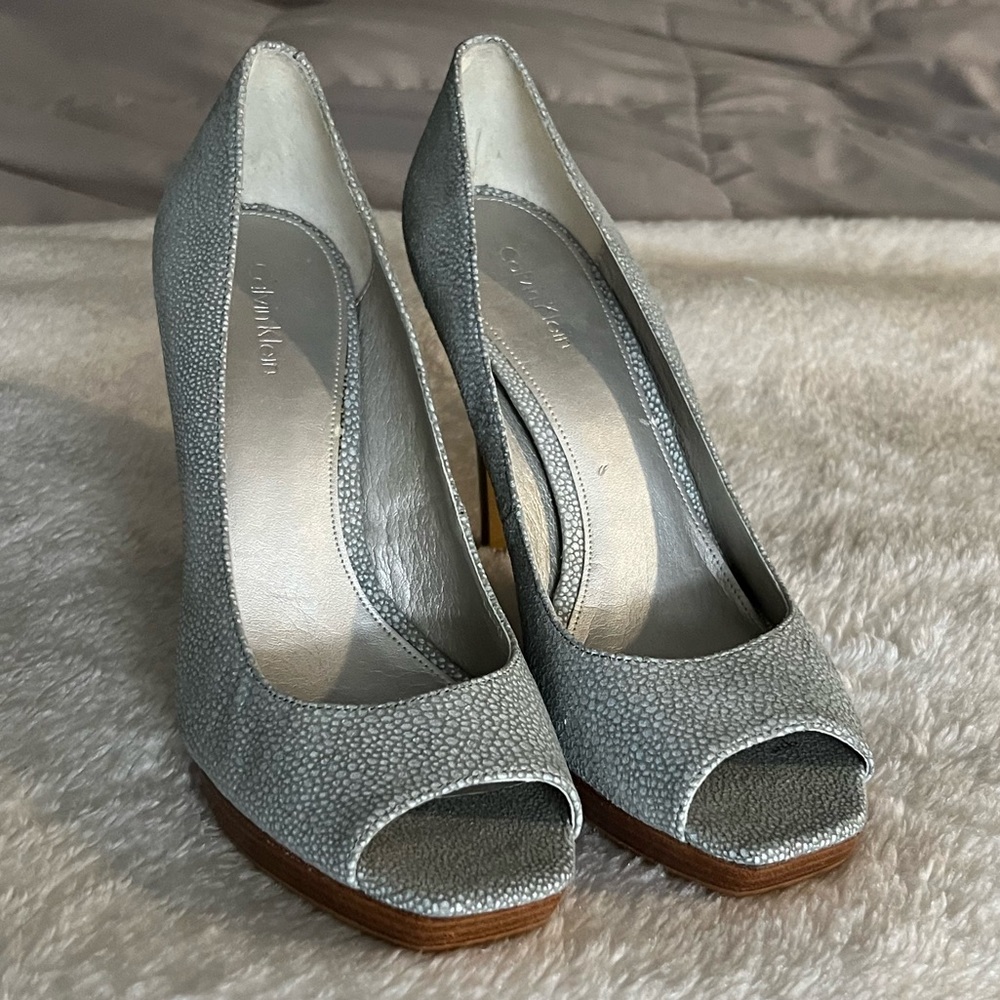 Calvin Klein light blue heels